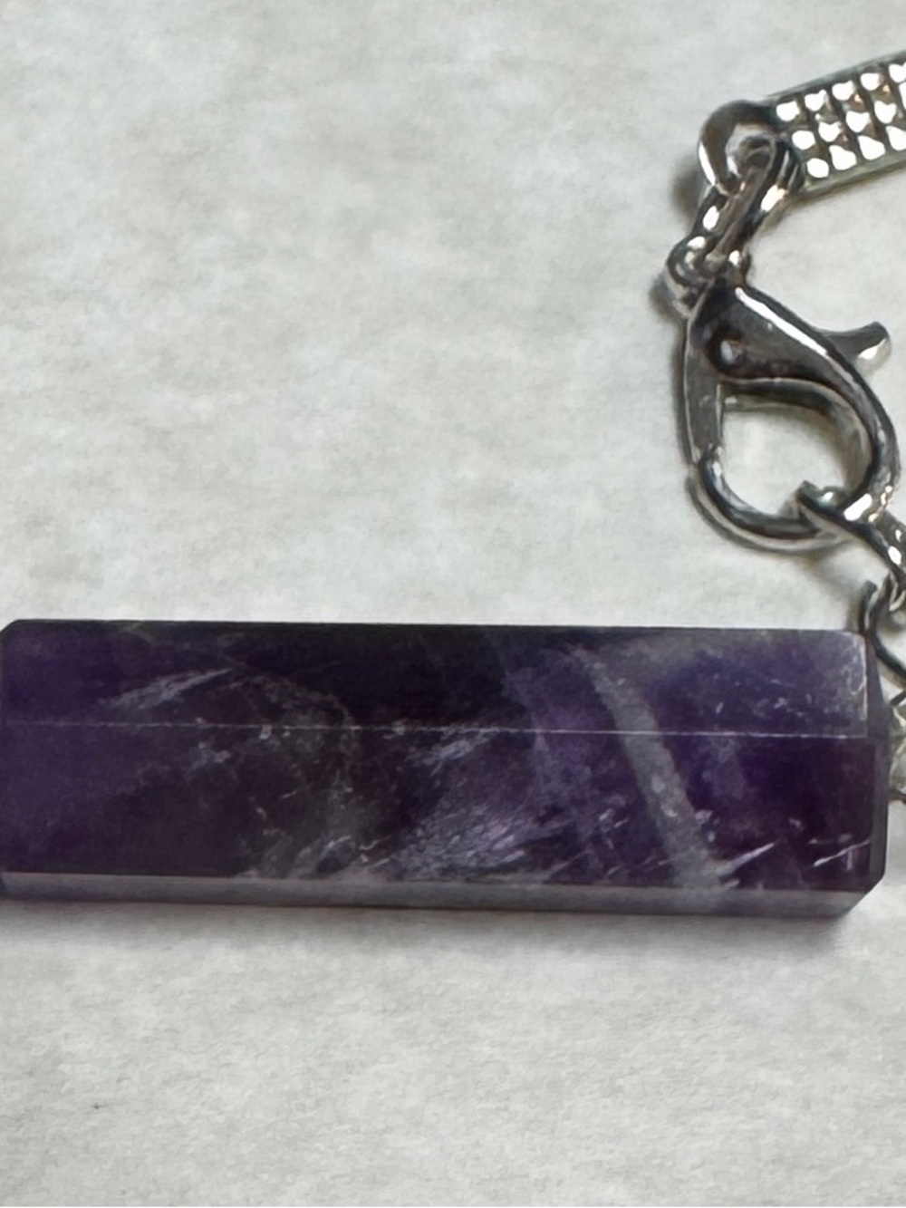 Amethyst Pencil Point Pendant Necklace